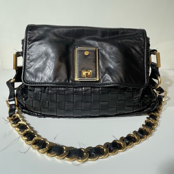 Marc Jacobs Black Crossbody Bag with Gold Chain